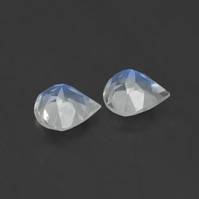 캐럿 천연 블루 화이트 레인보우 문스톤 보석, 배 모양, 5.2×5 mm, 투명한