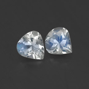 캐럿 천연 블루 화이트 레인보우 문스톤 보석, 배 모양, 5.2×5 mm, 투명한