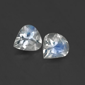 캐럿 천연 블루 화이트 레인보우 문스톤 보석, 배 모양, 5.2×5 mm, 투명한