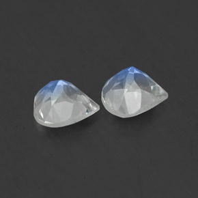 캐럿 천연 블루 화이트 레인보우 문스톤 보석, 배 모양, 5.2×5 mm, 투명한