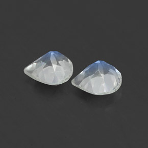 캐럿 천연 블루 화이트 레인보우 문스톤 보석, 배 모양, 5.2×5.1 mm, 투명한
