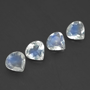 캐럿 천연 블루 화이트 레인보우 문스톤 보석, 배 모양, 5×4.9 mm, 투명한