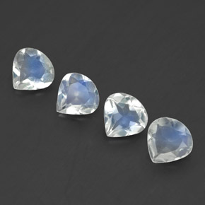 캐럿 천연 블루 화이트 레인보우 문스톤 보석, 배 모양, 5×4.9 mm, 투명한