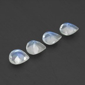 캐럿 천연 블루 화이트 레인보우 문스톤 보석, 배 모양, 5×4.9 mm, 투명한