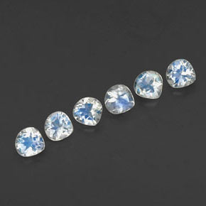 1.31캐럿 천연 블루 화이트 레인보우 문스톤 보석, 배 모양, 4×4 mm, 투명한