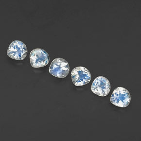 1.31캐럿 천연 블루 화이트 레인보우 문스톤 보석, 배 모양, 4×4 mm, 투명한