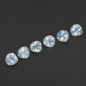 캐럿 천연 블루 화이트 레인보우 문스톤 보석, 배 모양, 4×4 mm, 투명한
