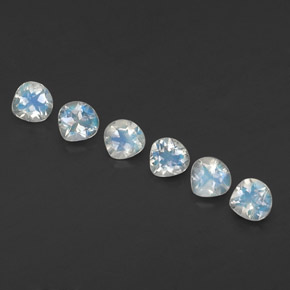 캐럿 천연 블루 화이트 레인보우 문스톤 보석, 배 모양, 4×4 mm, 투명한