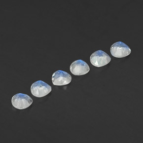 캐럿 천연 블루 화이트 레인보우 문스톤 보석, 배 모양, 4×4 mm, 투명한