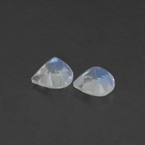 캐럿 천연 블루 화이트 레인보우 문스톤 보석, 배 모양, 5.2×5.1 mm, 투명한