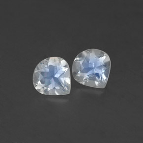 캐럿 천연 블루 화이트 레인보우 문스톤 보석, 배 모양, 5.2×5.1 mm, 투명한