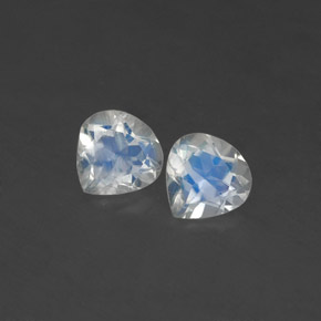 캐럿 천연 블루 화이트 레인보우 문스톤 보석, 배 모양, 5.1×5.1 mm, 투명한