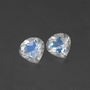 캐럿 천연 블루 화이트 레인보우 문스톤 보석, 배 모양, 5.1×5.1 mm, 투명한