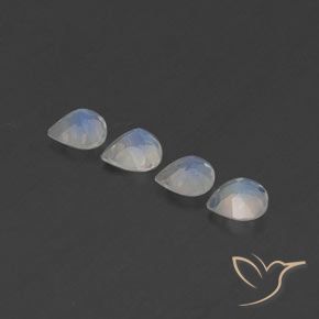1.48캐럿 천연 푸르스름한 흰색 레인보우 문스톤 보석, 배 모양, 투명한