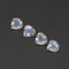 1.40캐럿 천연 푸르스름한 화이트 레인보우 문스톤 보석, 배 모양, 5.1×5 mm, 투명한