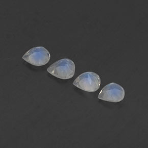 1.40캐럿 천연 푸르스름한 화이트 레인보우 문스톤 보석, 배 모양, 5.1×5 mm, 투명한