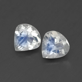 캐럿 천연 블루 화이트 레인보우 문스톤 보석, 배 모양, 5.2×5.1 mm, 투명한