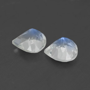 캐럿 천연 블루 화이트 레인보우 문스톤 보석, 배 모양, 5.2×5.1 mm, 투명한