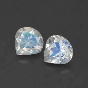 캐럿 천연 블루 화이트 레인보우 문스톤 보석, 배 모양, 5.1×5 mm, 투명한