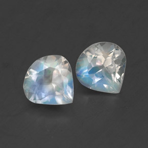 캐럿 천연 블루 화이트 레인보우 문스톤 보석, 배 모양, 5.1×5 mm, 투명한