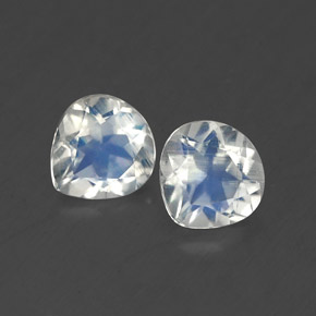 캐럿 천연 블루 화이트 레인보우 문스톤 보석, 배 모양, 5×4.9 mm, 투명한