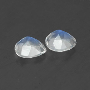 캐럿 천연 블루 화이트 레인보우 문스톤 보석, 배 모양, 5×4.9 mm, 투명한