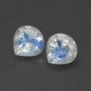 캐럿 천연 블루 화이트 레인보우 문스톤 보석, 배 모양, 5.2×5.1 mm, 투명한