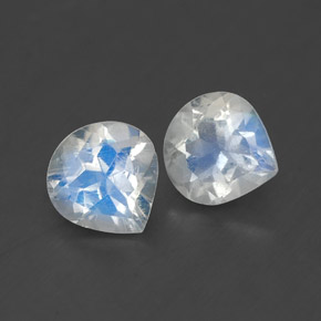 캐럿 천연 블루 화이트 레인보우 문스톤 보석, 배 모양, 5.2×5.1 mm, 투명한
