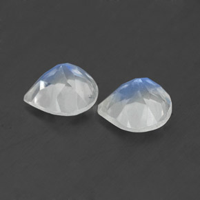 캐럿 천연 블루 화이트 레인보우 문스톤 보석, 배 모양, 5.2×5.1 mm, 투명한