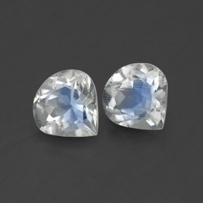 캐럿 천연 블루 화이트 레인보우 문스톤 보석, 배 모양, 5.2×5 mm, 투명한