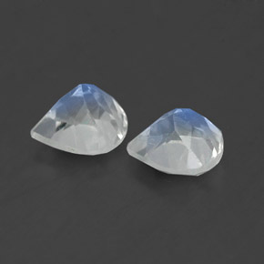 캐럿 천연 블루 화이트 레인보우 문스톤 보석, 배 모양, 5.2×5 mm, 투명한