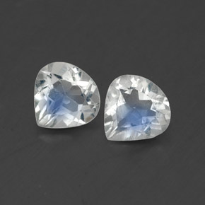 캐럿 천연 블루 화이트 레인보우 문스톤 보석, 배 모양, 5×4.9 mm, 투명한