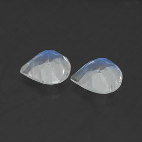 캐럿 천연 블루 화이트 레인보우 문스톤 보석, 배 모양, 5.1×5 mm, 투명한