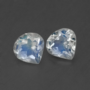 캐럿 천연 블루 화이트 레인보우 문스톤 보석, 배 모양, 5.1×5.1 mm, 투명한