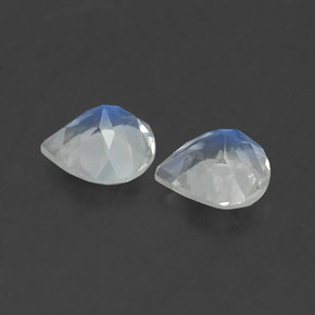 캐럿 천연 블루 화이트 레인보우 문스톤 보석, 배 모양, 5.1×5.1 mm, 투명한