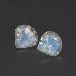 캐럿 천연 블루 화이트 레인보우 문스톤 보석, 배 모양, 5.2×5.1 mm, 투명한