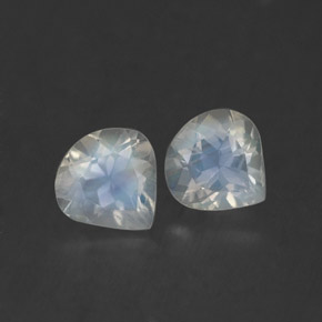 캐럿 천연 블루 화이트 레인보우 문스톤 보석, 배 모양, 5.2×5.1 mm, 투명한