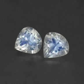 캐럿 천연 블루 화이트 레인보우 문스톤 보석, 배 모양, 5.2×5.1 mm, 투명한