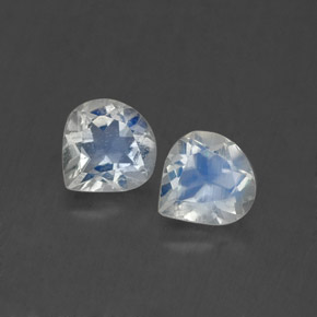 캐럿 천연 블루 화이트 레인보우 문스톤 보석, 배 모양, 5×4.8 mm, 투명한