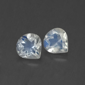 캐럿 천연 블루 화이트 레인보우 문스톤 보석, 배 모양, 5×4.8 mm, 투명한