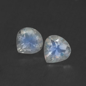 캐럿 천연 블루 화이트 레인보우 문스톤 보석, 배 모양, 5.1×5.1 mm, 투명한