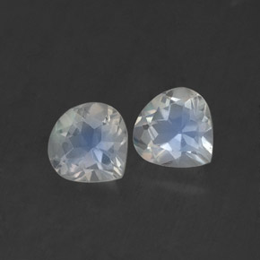 캐럿 천연 블루 화이트 레인보우 문스톤 보석, 배 모양, 5.1×5.1 mm, 투명한