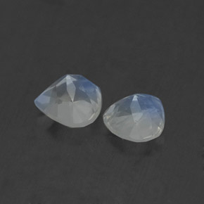 캐럿 천연 블루 화이트 레인보우 문스톤 보석, 배 모양, 5×5 mm, 투명한