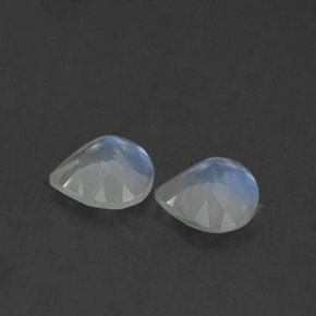 캐럿 천연 블루 화이트 레인보우 문스톤 보석, 배 모양, 5.2×5 mm, 투명한