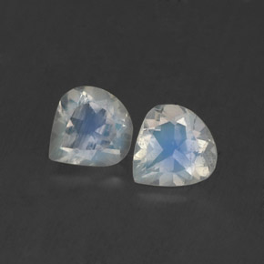 캐럿 천연 블루 화이트 레인보우 문스톤 보석, 배 모양, 5.2×5.1 mm, 투명한