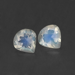캐럿 천연 블루 화이트 레인보우 문스톤 보석, 배 모양, 5.2×5.1 mm, 투명한