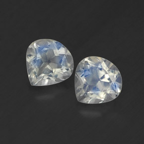캐럿 천연 블루 화이트 레인보우 문스톤 보석, 배 모양, 5.1×5 mm, 투명한