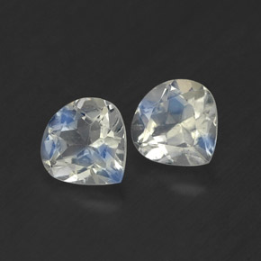 캐럿 천연 블루 화이트 레인보우 문스톤 보석, 배 모양, 5.1×5 mm, 투명한