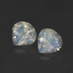 캐럿 천연 블루 화이트 레인보우 문스톤 보석, 배 모양, 5.2×5.1 mm, 투명한