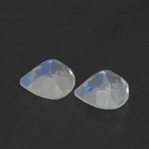 캐럿 천연 블루 화이트 레인보우 문스톤 보석, 배 모양, 5.2×5.1 mm, 투명한